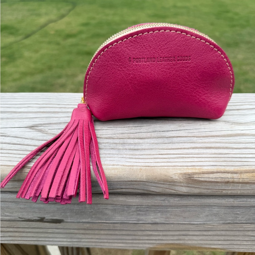Portland Leather hibiscus taco tassel pouch bag clutch